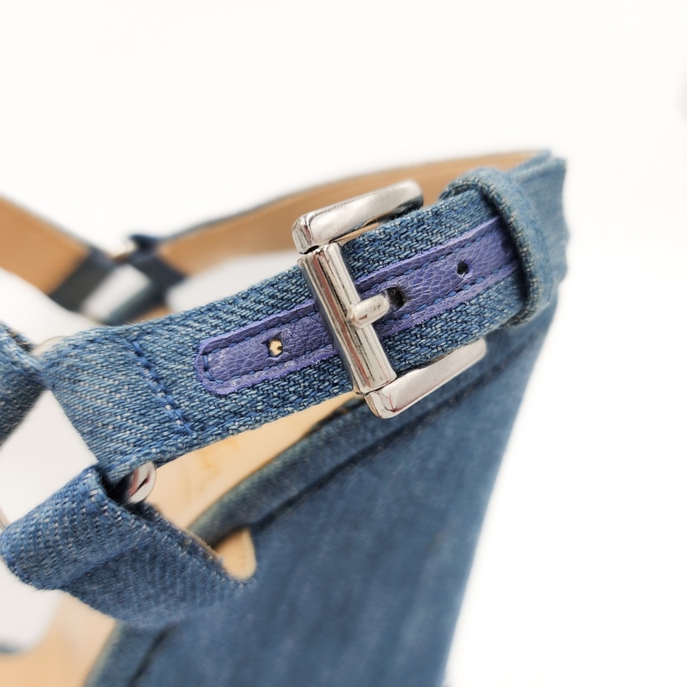 Christian Louboutin Denim Platform Studded Espadrille Sandals Shoes EU 38 - Picture 5 of 10
